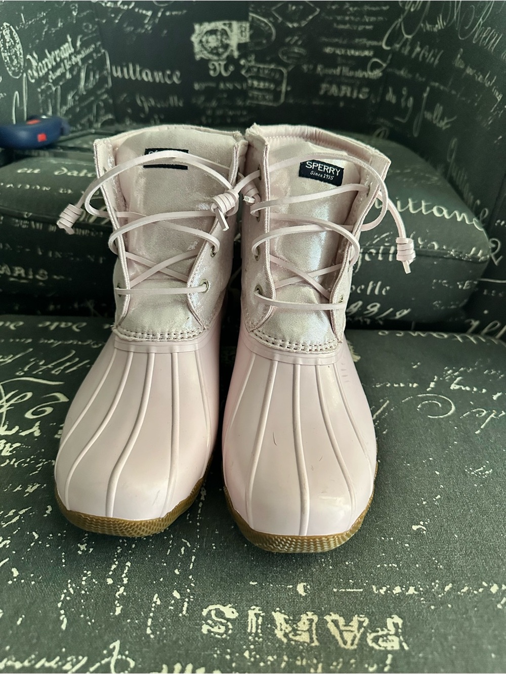 Sperry Girls Light Pink Waterproof Duck Boots